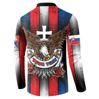 Personalized Slovakia Button Sweatshirt The Eagle Double Cross Symbol - Wonder Print Shop