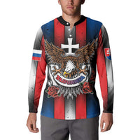 Personalized Slovakia Button Sweatshirt The Eagle Double Cross Symbol - Wonder Print Shop