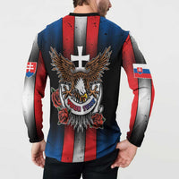 Personalized Slovakia Button Sweatshirt The Eagle Double Cross Symbol - Wonder Print Shop