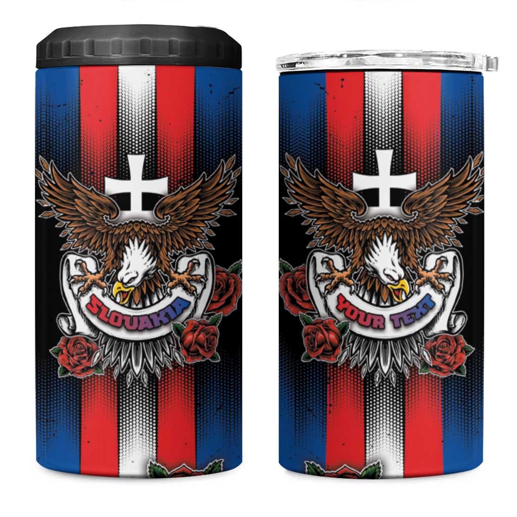 Personalized Slovakia 4 in 1 Can Cooler Tumbler The Eagle Double Cross Symbol - Wonder Print Shop
