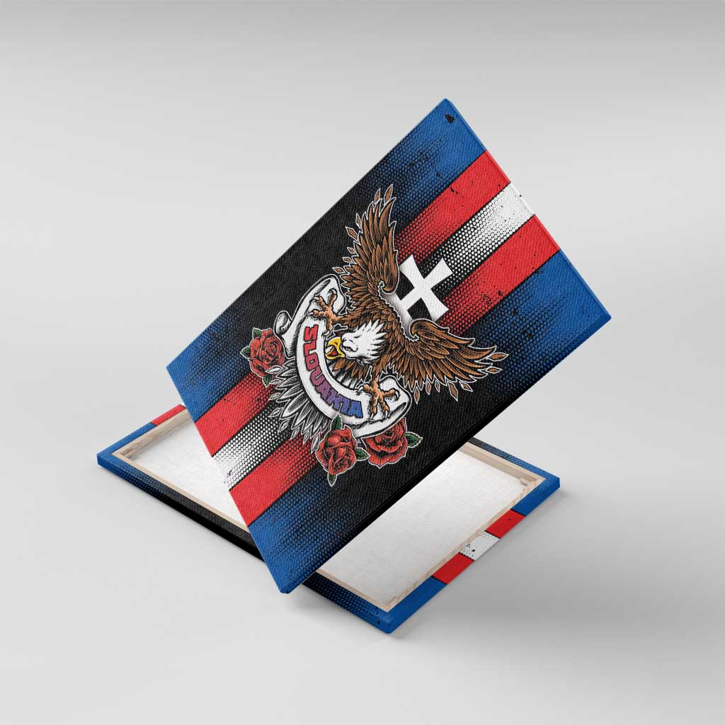 Slovakia Canvas Wall Art The Eagle Double Cross Symbol - Wonder Print Shop