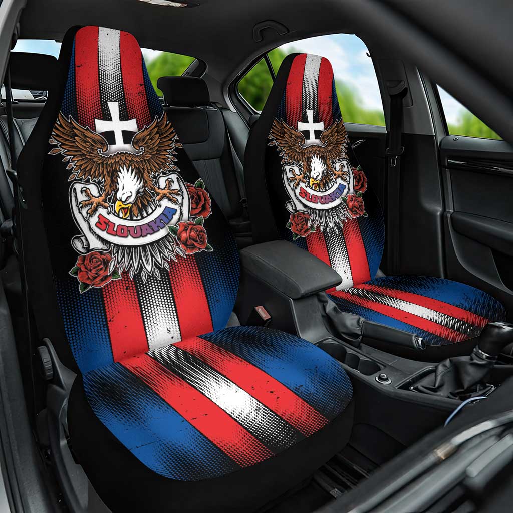 Slovakia Car Seat Cover The Eagle Double Cross Symbol - Wonder Print Shop