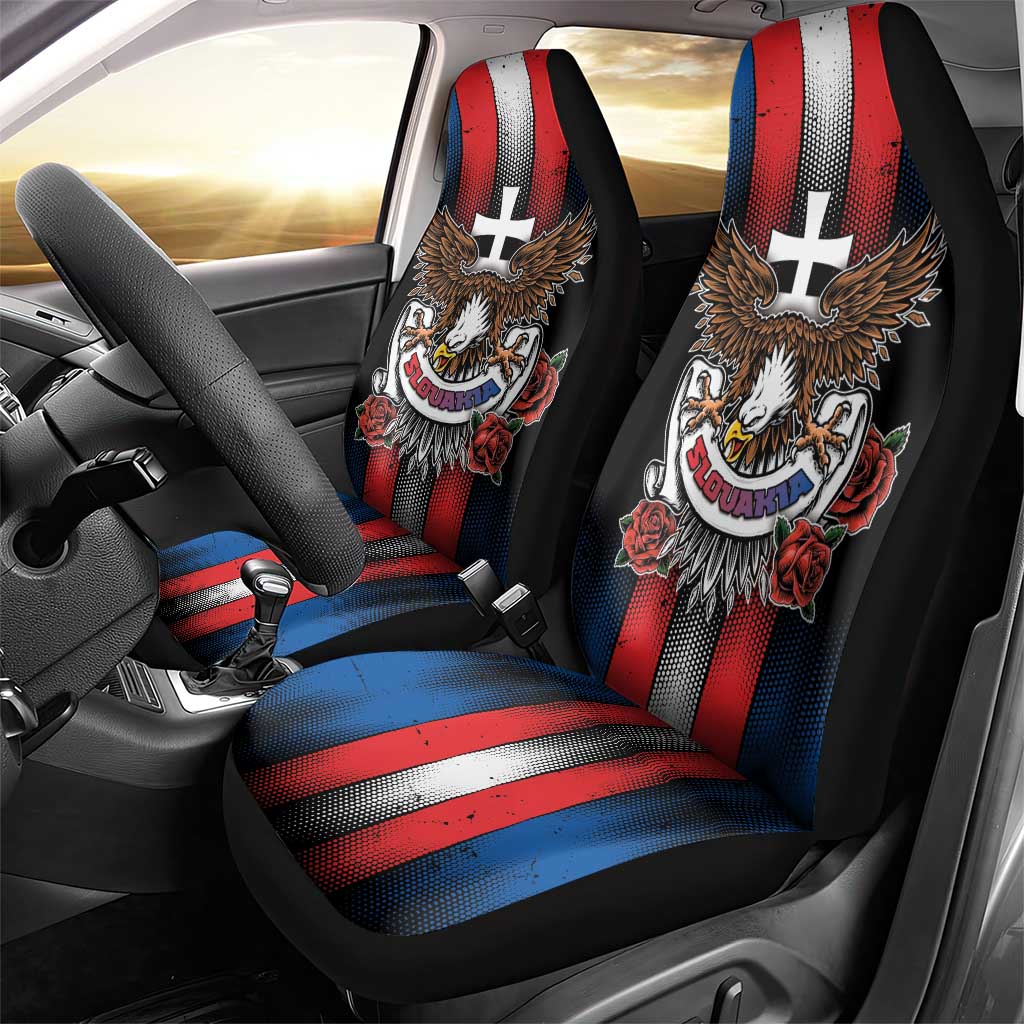 Slovakia Car Seat Cover The Eagle Double Cross Symbol - Wonder Print Shop