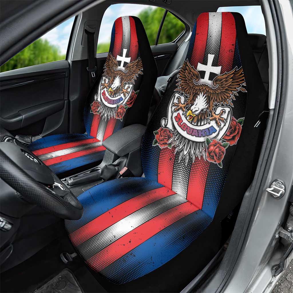 Slovakia Car Seat Cover The Eagle Double Cross Symbol - Wonder Print Shop