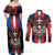 Personalized Slovakia Couples Matching Off Shoulder Maxi Dress and Long Sleeve Button Shirt The Eagle Double Cross Symbol - Wonder Print Shop