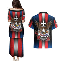 Personalized Slovakia Couples Matching Puletasi and Hawaiian Shirt The Eagle Double Cross Symbol - Wonder Print Shop