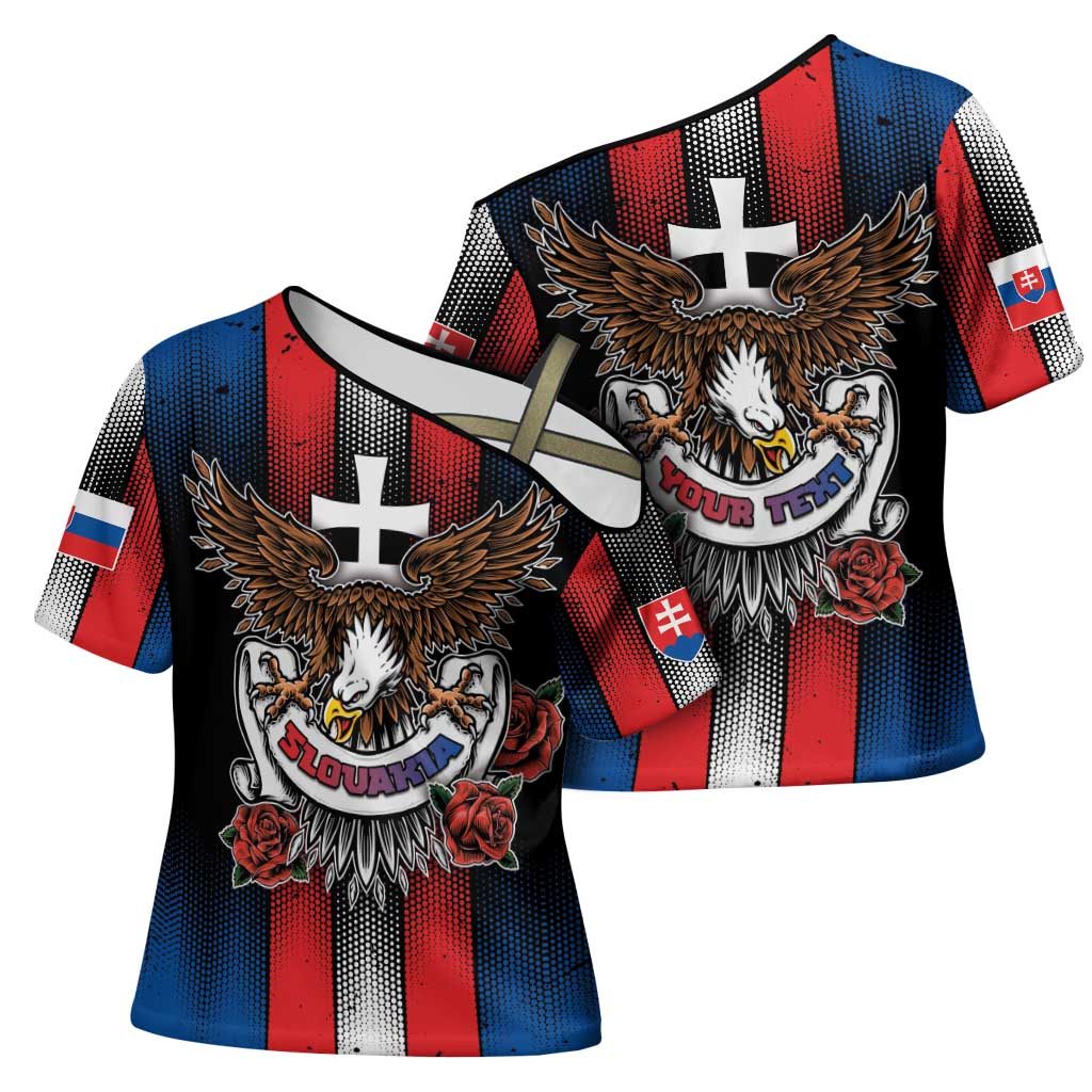 Personalized Slovakia Cross Shoulder Shirt The Eagle Double Cross Symbol - Wonder Print Shop