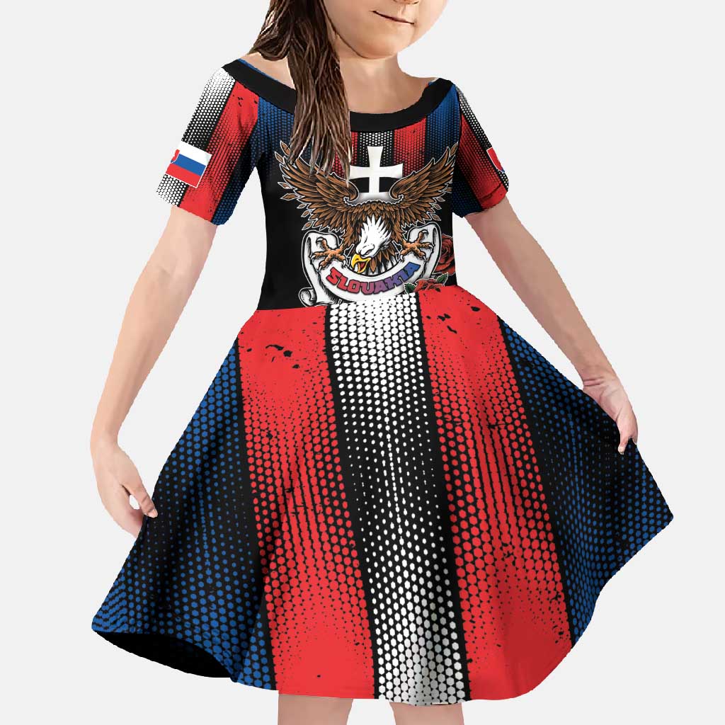 Personalized Slovakia Family Matching Mermaid Dress and Hawaiian Shirt The Eagle Double Cross Symbol - Wonder Print Shop