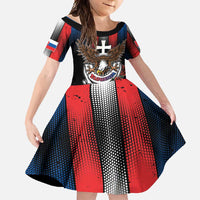 Personalized Slovakia Family Matching Mermaid Dress and Hawaiian Shirt The Eagle Double Cross Symbol - Wonder Print Shop