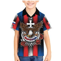 Personalized Slovakia Family Matching Mermaid Dress and Hawaiian Shirt The Eagle Double Cross Symbol - Wonder Print Shop