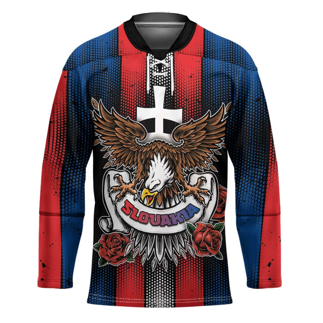 Personalized Slovakia Hockey Jersey The Eagle Double Cross Symbol - Wonder Print Shop