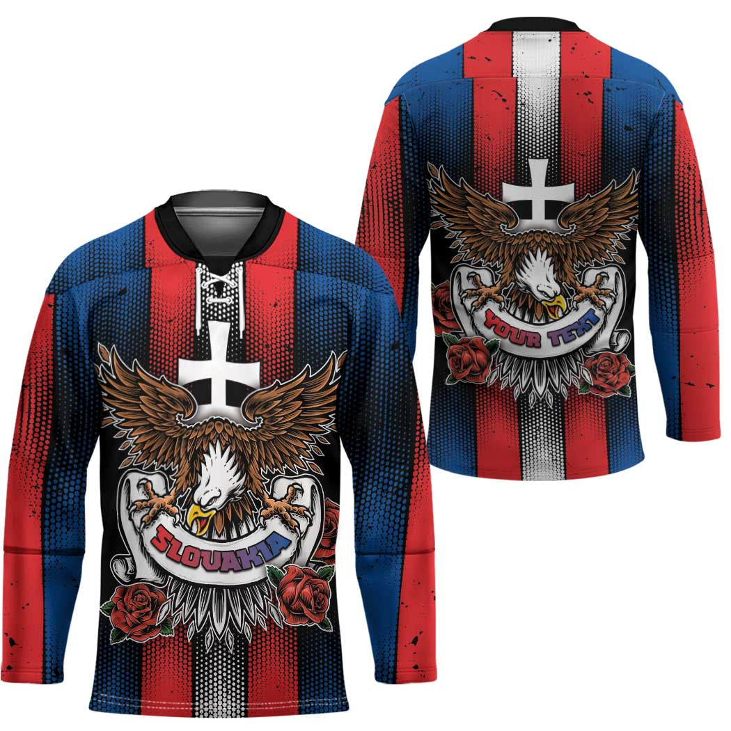 Personalized Slovakia Hockey Jersey The Eagle Double Cross Symbol - Wonder Print Shop