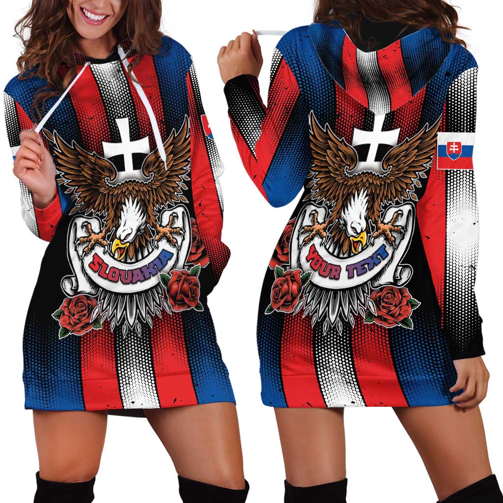 Personalized Slovakia Hoodie Dress The Eagle Double Cross Symbol - Wonder Print Shop