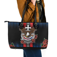 Slovakia Leather Tote Bag The Eagle Double Cross Symbol - Wonder Print Shop