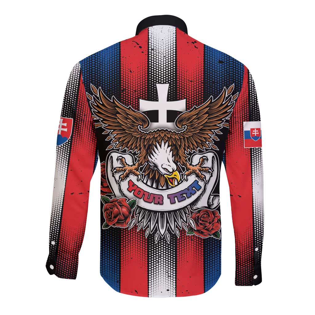 Personalized Slovakia Long Sleeve Button Shirt The Eagle Double Cross Symbol - Wonder Print Shop