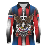 Personalized Slovakia Long Sleeve Polo Shirt The Eagle Double Cross Symbol - Wonder Print Shop