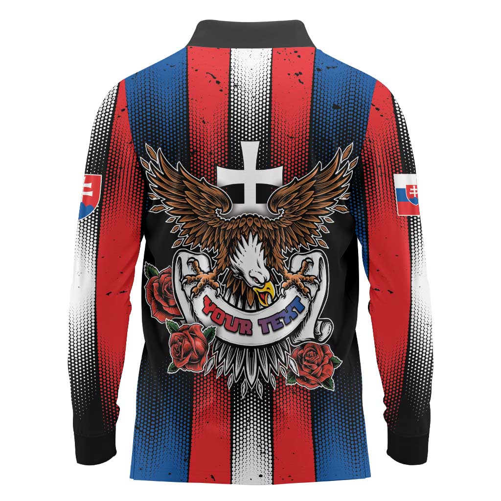 Personalized Slovakia Long Sleeve Polo Shirt The Eagle Double Cross Symbol - Wonder Print Shop
