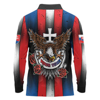 Personalized Slovakia Long Sleeve Polo Shirt The Eagle Double Cross Symbol - Wonder Print Shop