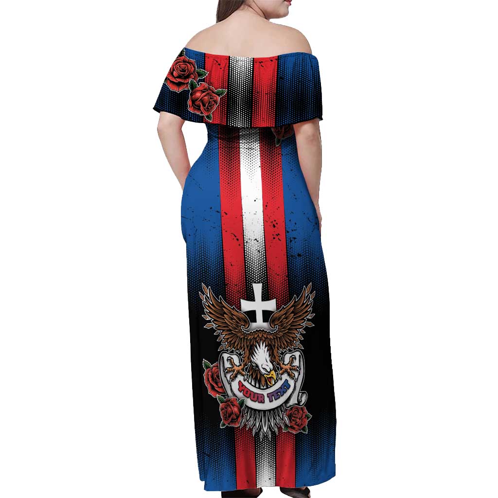 Personalized Slovakia Off Shoulder Maxi Dress The Eagle Double Cross Symbol - Wonder Print Shop