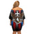 Personalized Slovakia Off Shoulder Short Dress The Eagle Double Cross Symbol - Wonder Print Shop