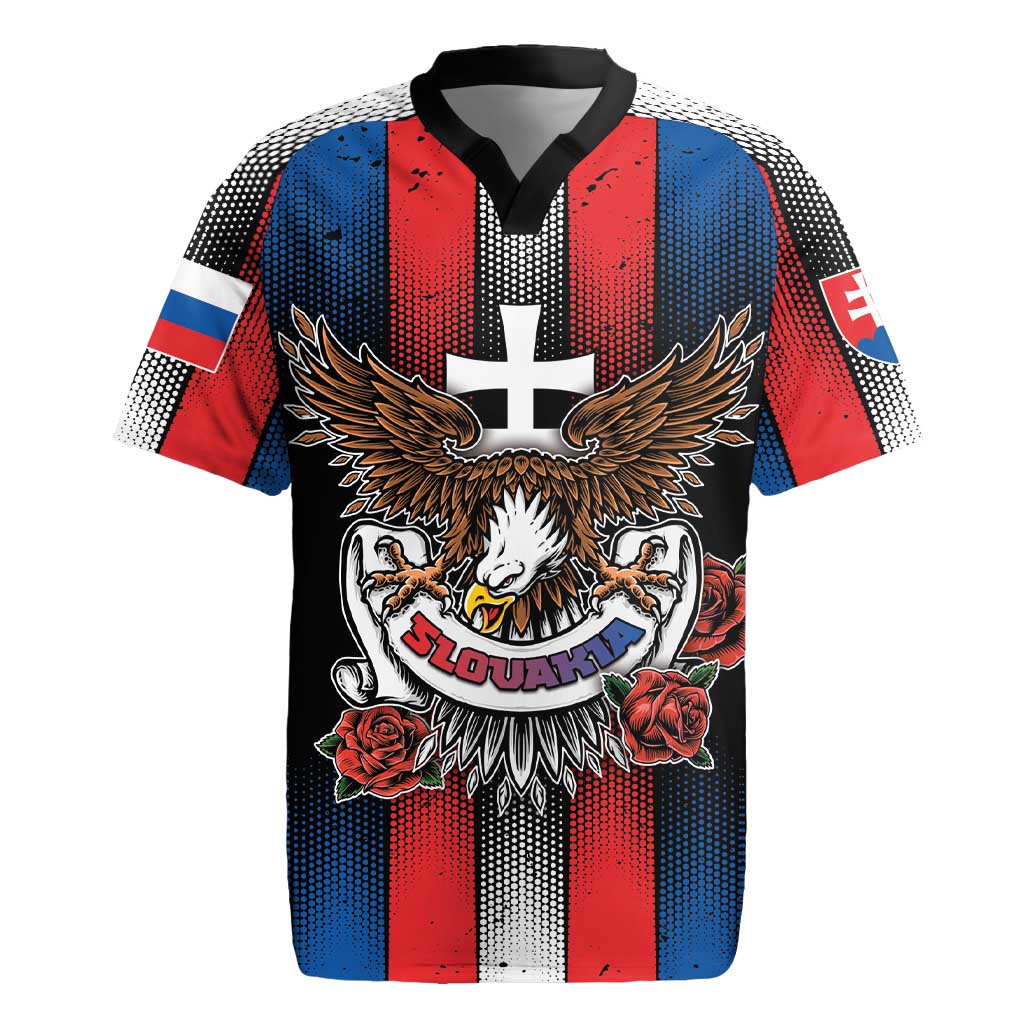 Personalized Slovakia Rugby Jersey The Eagle Double Cross Symbol - Wonder Print Shop