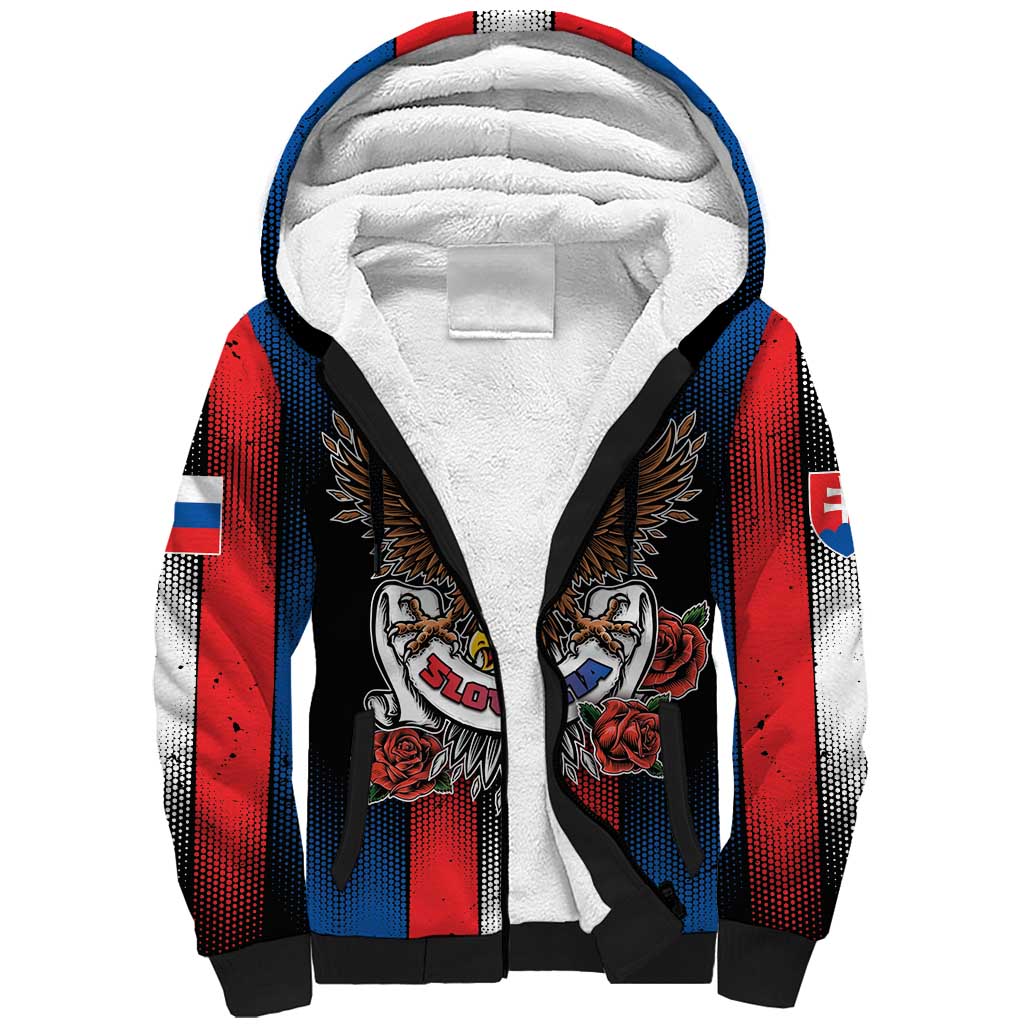 Personalized Slovakia Sherpa Hoodie The Eagle Double Cross Symbol - Wonder Print Shop