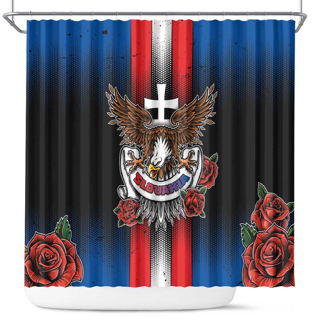 Slovakia Shower Curtain The Eagle Double Cross Symbol - Wonder Print Shop