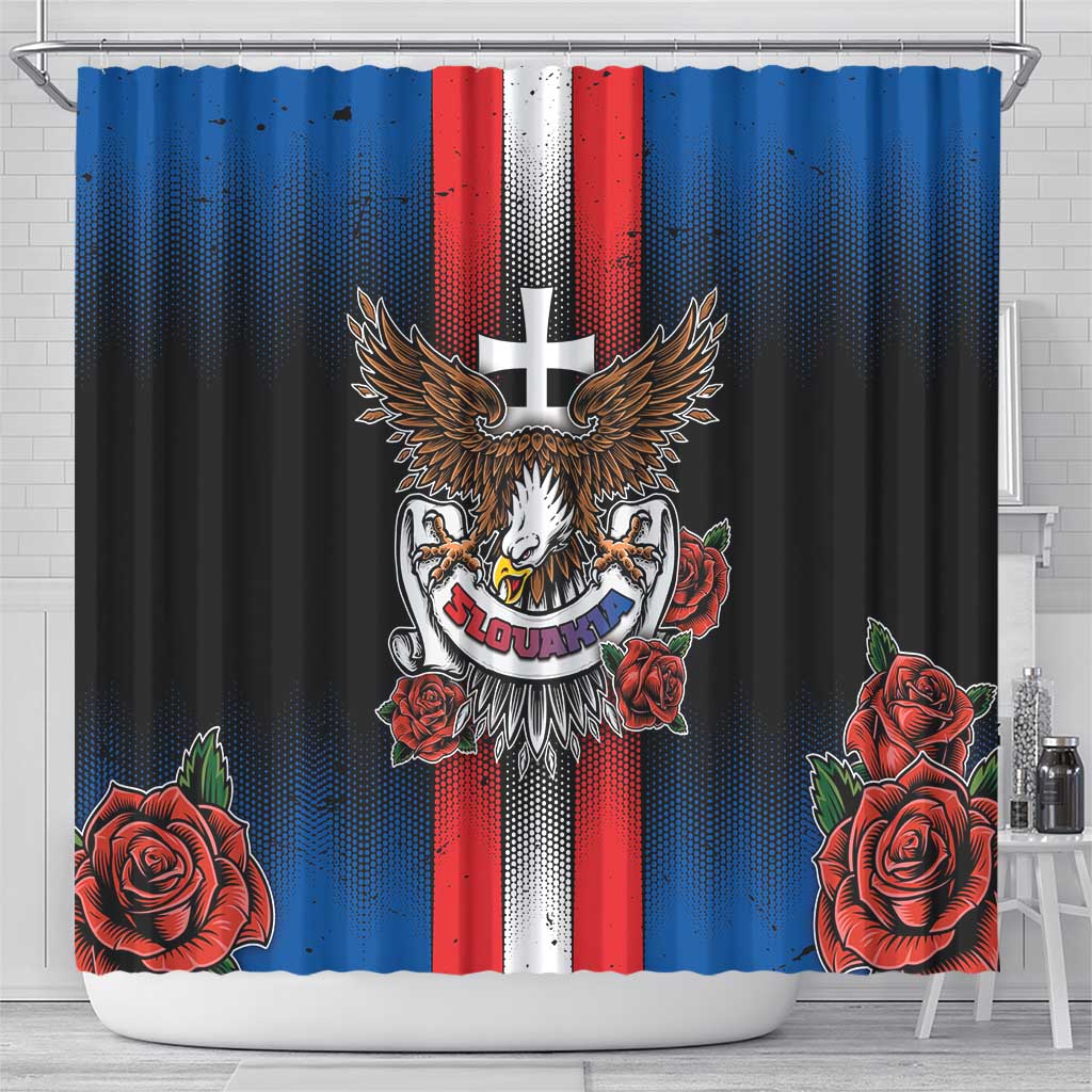 Slovakia Shower Curtain The Eagle Double Cross Symbol - Wonder Print Shop