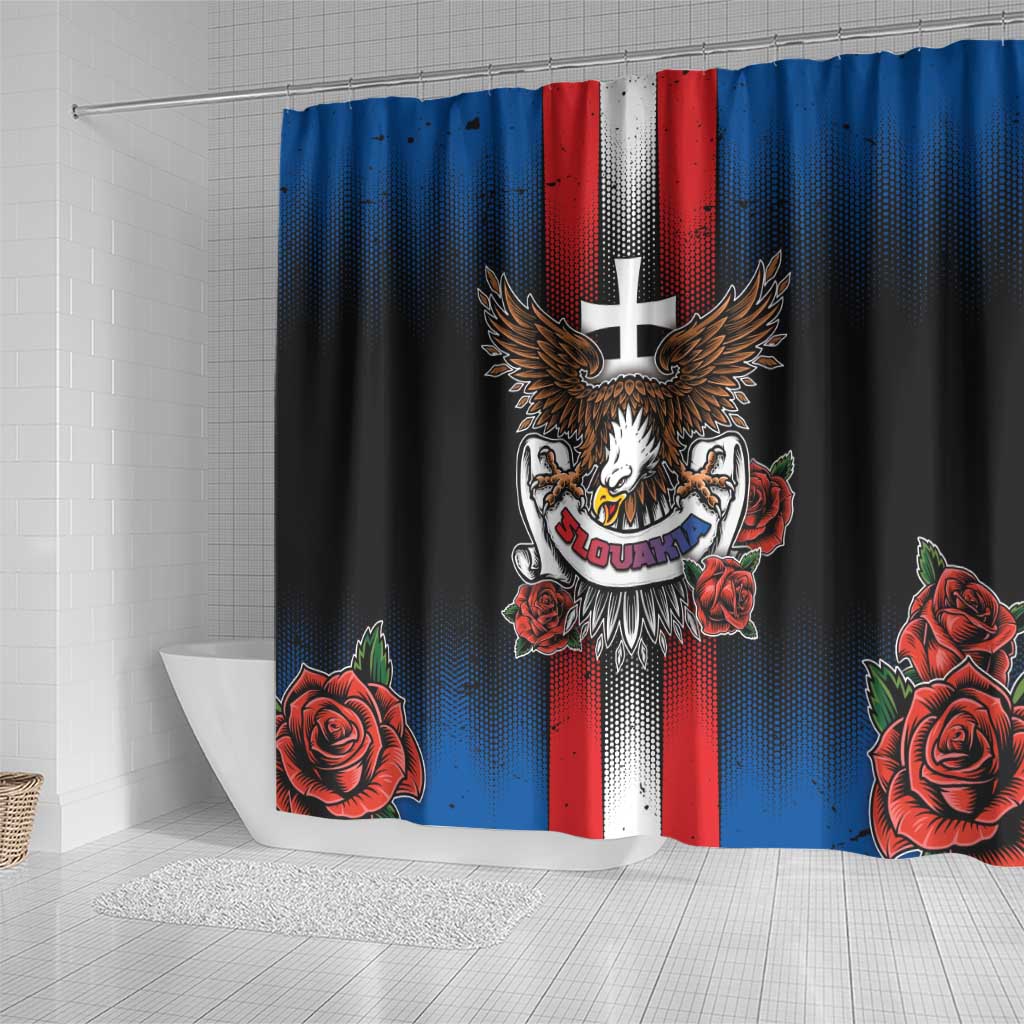 Slovakia Shower Curtain The Eagle Double Cross Symbol - Wonder Print Shop