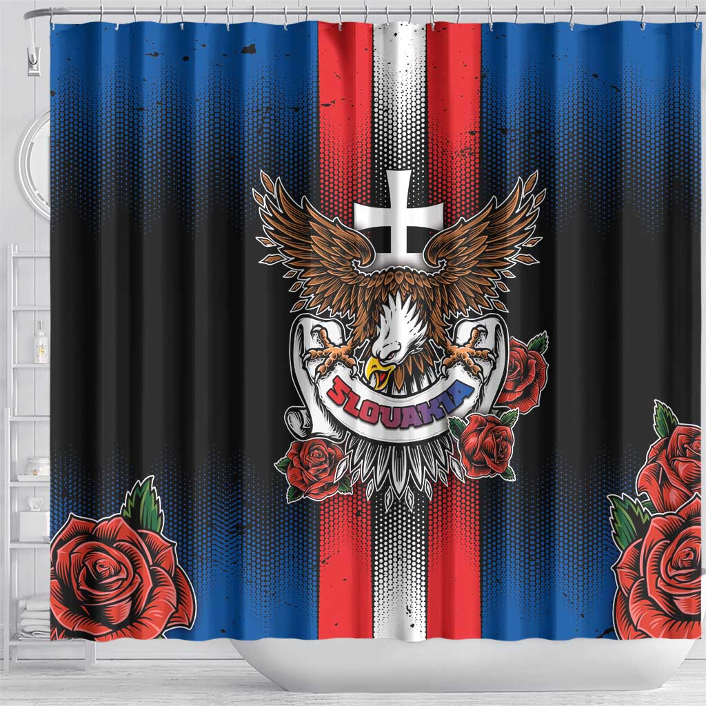 Slovakia Shower Curtain The Eagle Double Cross Symbol - Wonder Print Shop