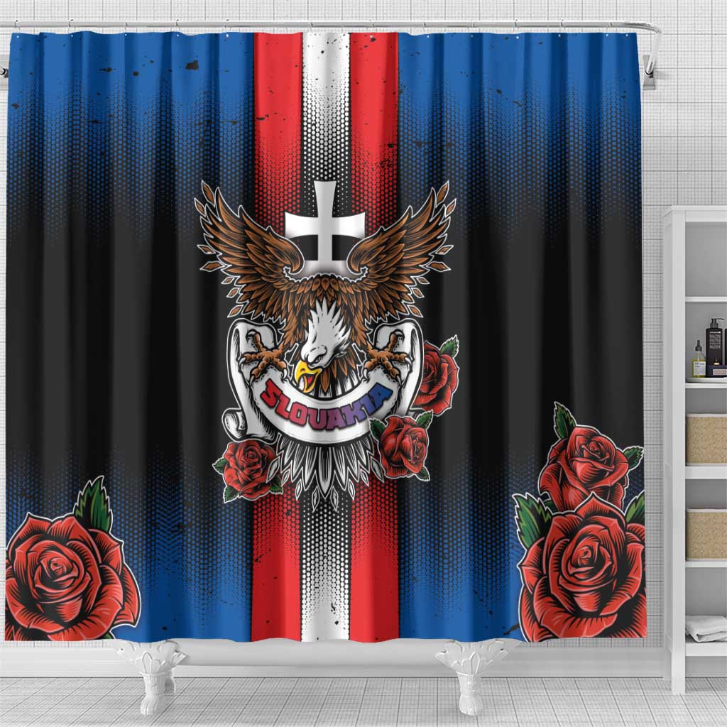 Slovakia Shower Curtain The Eagle Double Cross Symbol - Wonder Print Shop