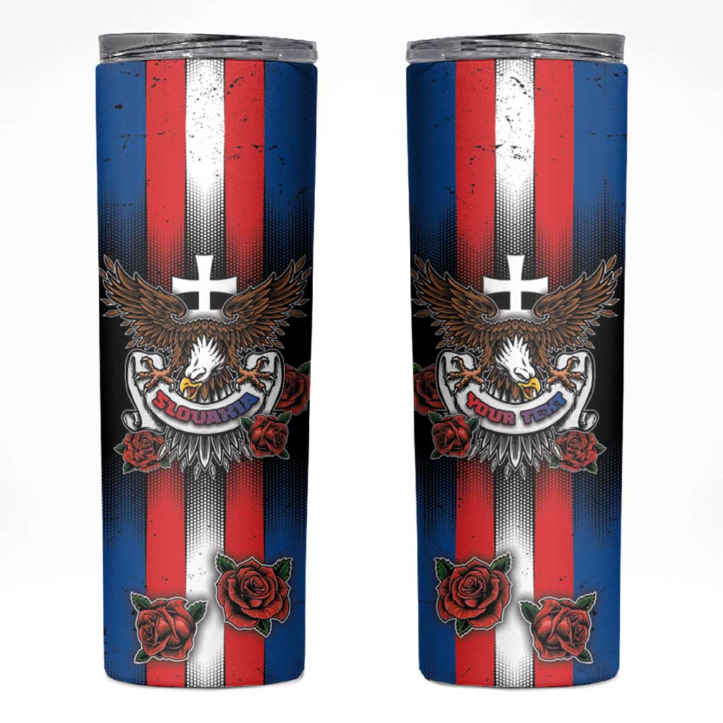 Personalized Slovakia Skinny Tumbler The Eagle Double Cross Symbol - Wonder Print Shop