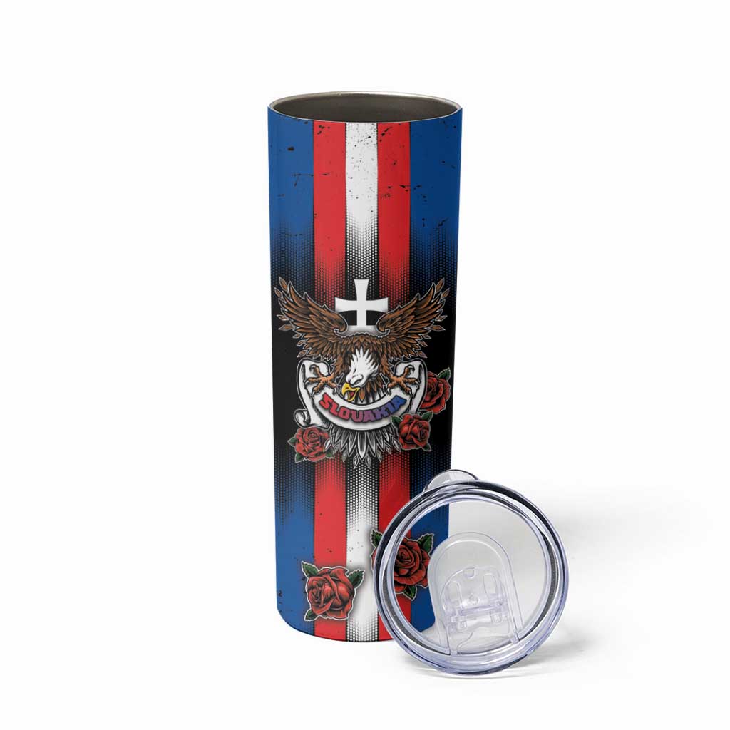 Personalized Slovakia Skinny Tumbler The Eagle Double Cross Symbol - Wonder Print Shop
