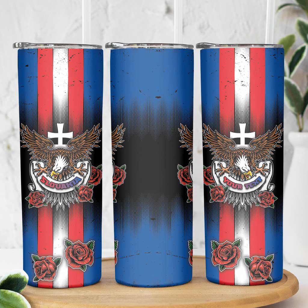 Personalized Slovakia Skinny Tumbler The Eagle Double Cross Symbol - Wonder Print Shop