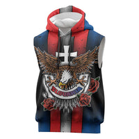 Personalized Slovakia Sleeveless Hoodie The Eagle Double Cross Symbol - Wonder Print Shop