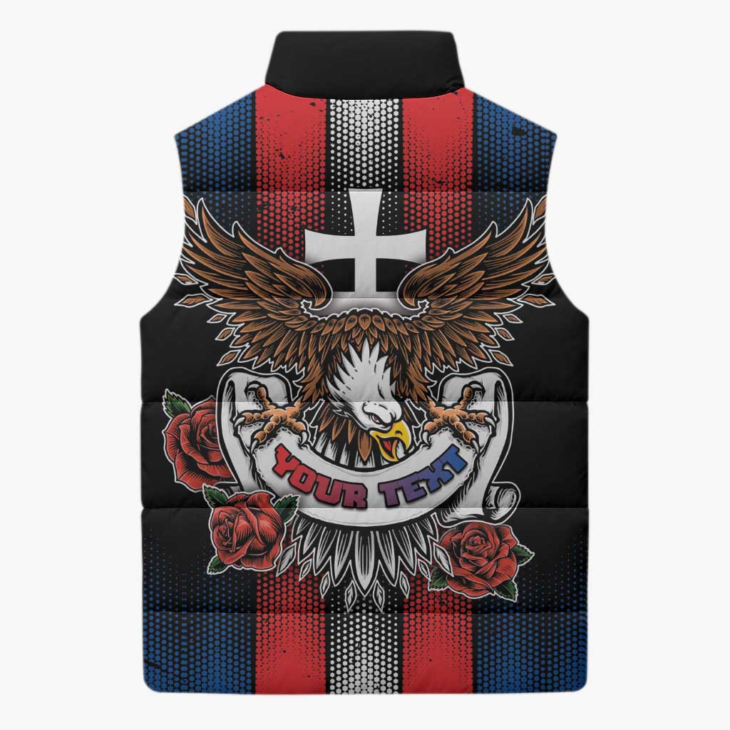 Personalized Slovakia Sleeveless Puffer Jacket The Eagle Double Cross Symbol - Wonder Print Shop