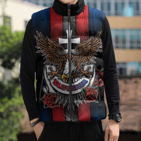 Personalized Slovakia Sleeveless Puffer Jacket The Eagle Double Cross Symbol - Wonder Print Shop