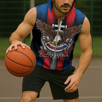 Personalized Slovakia Sleeveless Zip Hoodie The Eagle Double Cross Symbol - Wonder Print Shop