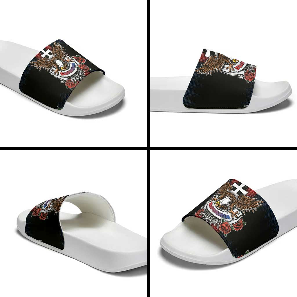 Slovakia Slide Sandals The Eagle Double Cross Symbol - Wonder Print Shop