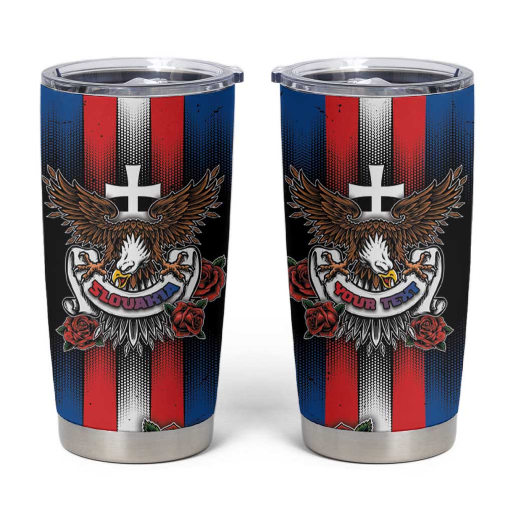 Personalized Slovakia Tumbler Cup The Eagle Double Cross Symbol - Wonder Print Shop