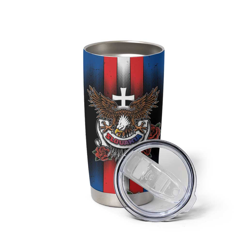 Personalized Slovakia Tumbler Cup The Eagle Double Cross Symbol - Wonder Print Shop