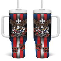 Personalized Slovakia Tumbler With Handle The Eagle Double Cross Symbol - Wonder Print Shop