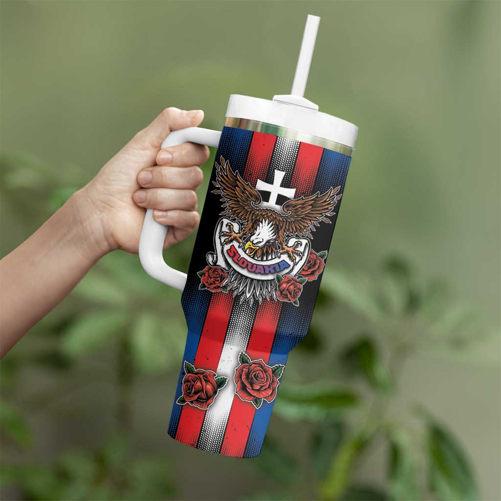 Personalized Slovakia Tumbler With Handle The Eagle Double Cross Symbol - Wonder Print Shop