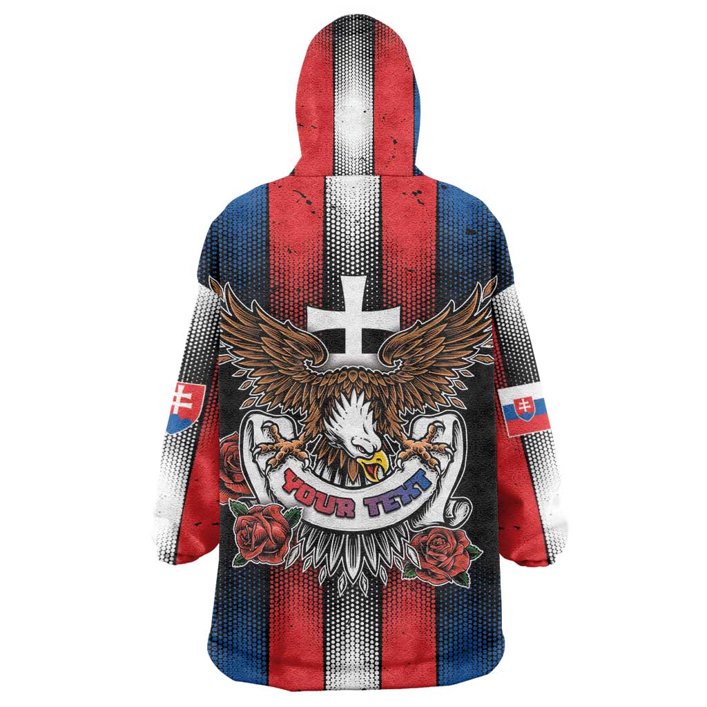Personalized Slovakia Wearable Blanket Hoodie The Eagle Double Cross Symbol - Wonder Print Shop