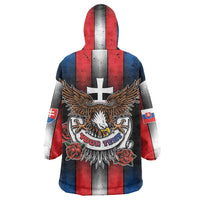 Personalized Slovakia Wearable Blanket Hoodie The Eagle Double Cross Symbol - Wonder Print Shop