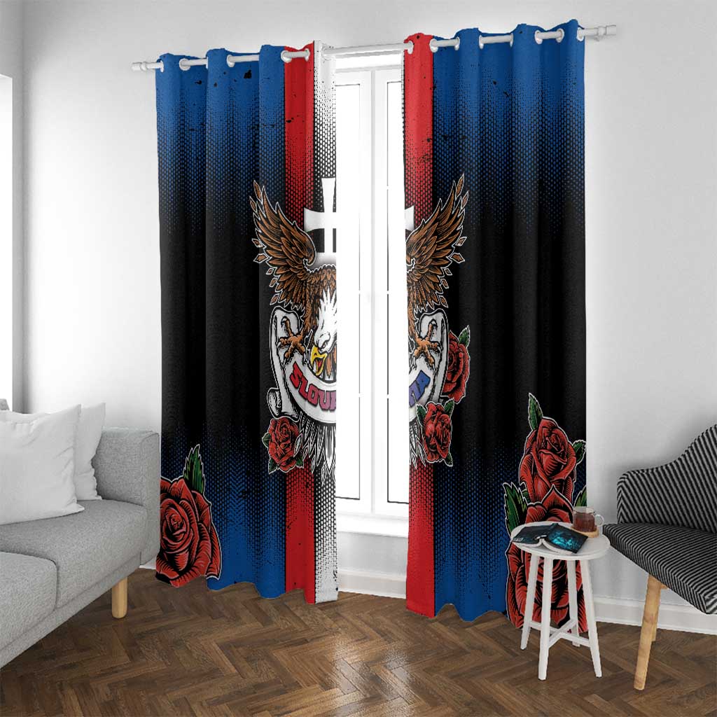 Slovakia Window Curtain The Eagle Double Cross Symbol - Wonder Print Shop