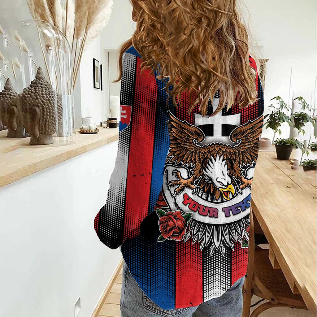 Personalized Slovakia Women Casual Shirt The Eagle Double Cross Symbol - Wonder Print Shop