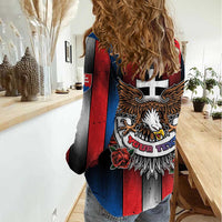 Personalized Slovakia Women Casual Shirt The Eagle Double Cross Symbol - Wonder Print Shop