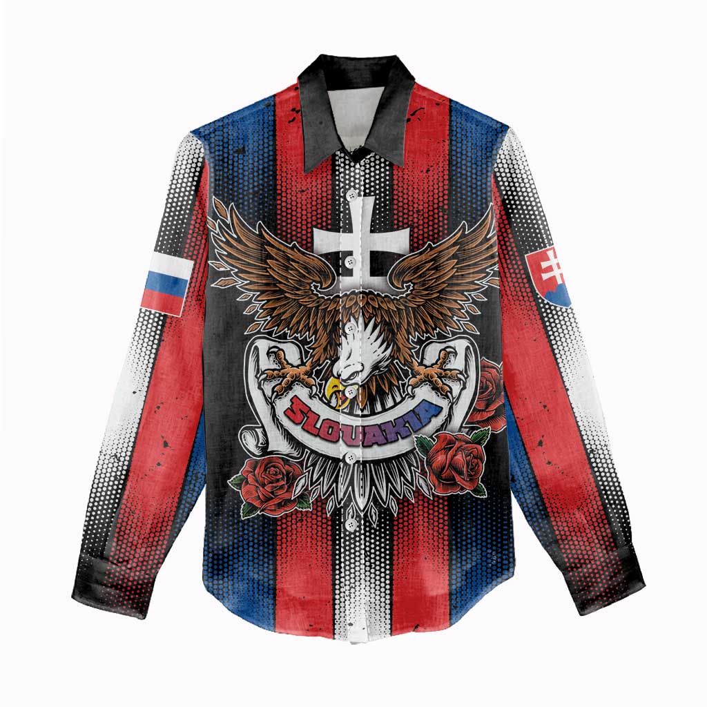 Personalized Slovakia Women Casual Shirt The Eagle Double Cross Symbol - Wonder Print Shop