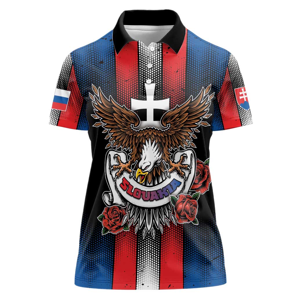 Personalized Slovakia Women Polo Shirt The Eagle Double Cross Symbol - Wonder Print Shop